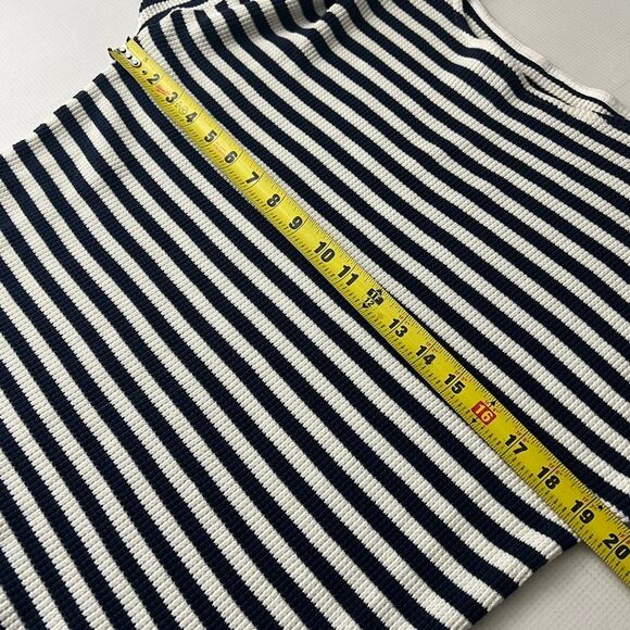 Moshi Moshi Mind Tulip Tee Stripe Shirt Organic Cotton Blue White Women Size S/M - Picture 4 of 11